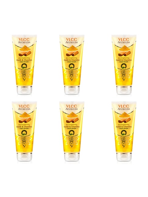 VLCC Ayurveda Skin Brightening Haldi & Chandan Face Wash - Pack of 6-picture-16