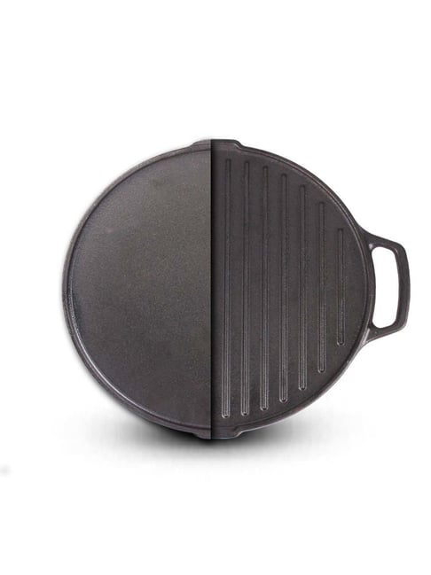 The Indus Valley Black Cast Iron cm Barbeque Round Griddle