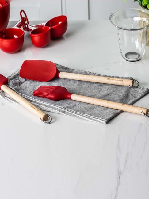 Pastry Brush Kitchenaid Silicone Mixer Spatula Red 6pc Baking Set