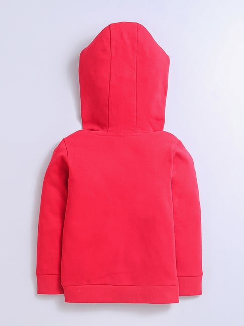 Nino Bambino Kids Red Solid Full Sleeves Hoodie