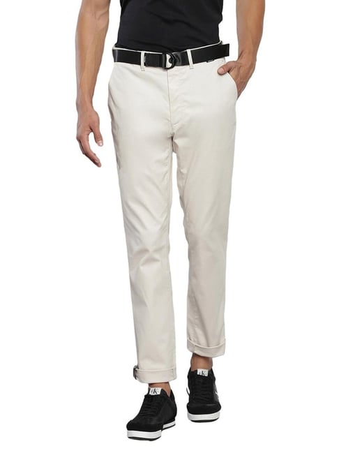 Calvin Klein Jeans Stony Beige Cotton Slim Fit Trousers