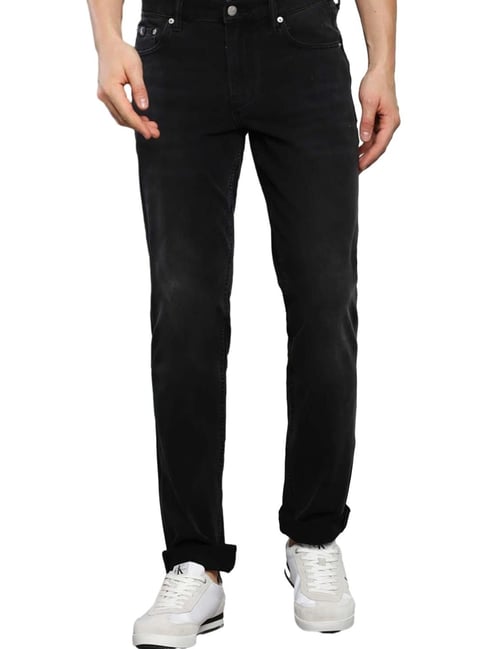 Calvin Klein Jeans Washed Black Cotton Slim Fit Jeans-picture-30