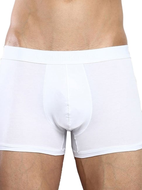 Calvin Klein White Cotton Regular Fit Trunks-picture-21
