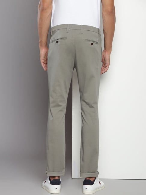 Tommy Hilfiger Hydrogen Grey Cotton Slim Fit Chinos