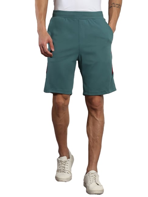 Buy Tommy Hilfiger Frosted Green Regular Fit Striped Shorts for