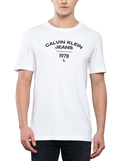 Clothing Calvin Klein Tshirt Men Calvin Klein Jeans Black Logo