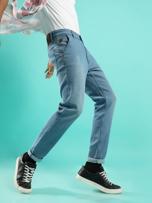 cahoot Campus Sutra Blue Regular Fit Distressed Jeans-picture-16