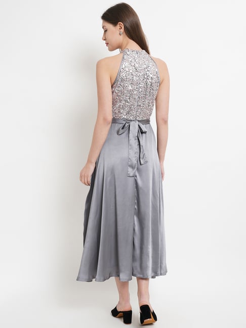 Buy Purple State Silver Embellished Midi Dress for Women Online @ Tata CLiQ