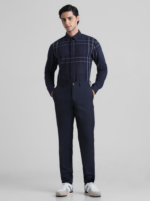 Jack & Jones Blue Regular Fit Check Cotton Shirt