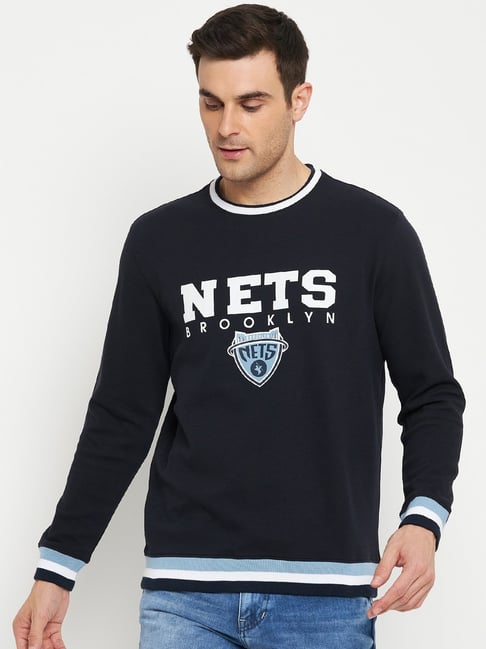 Buy Cantabil Navy Regular Fit Printed Sweatshirts for Mens Online