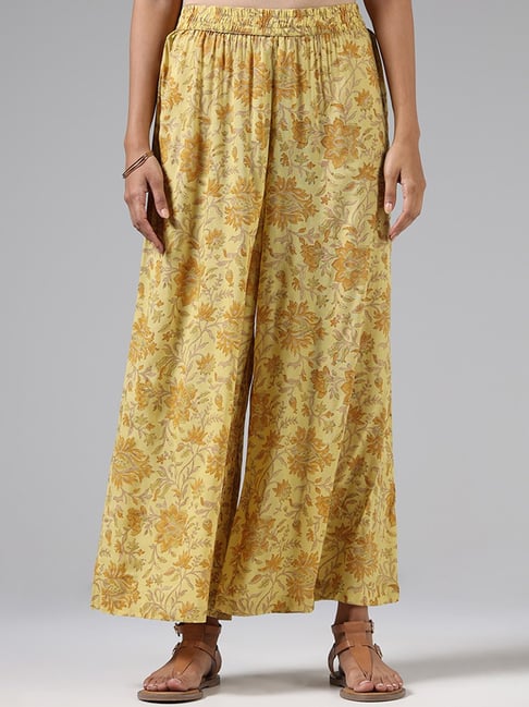 Buy Mustard Palazzo Pants for Women Online from India's Luxury Designers  2024