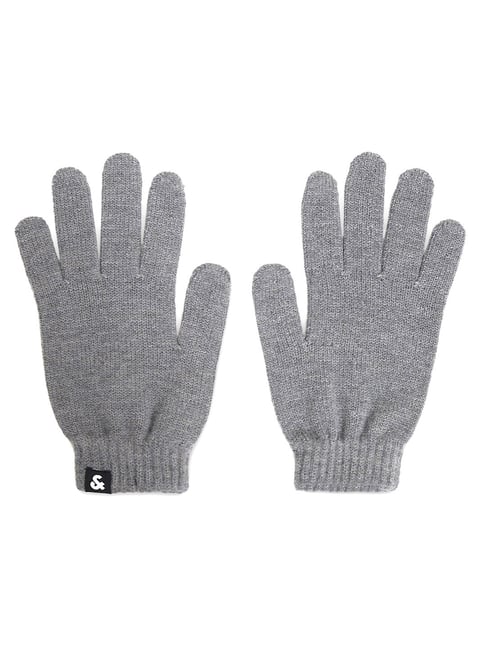 Grey wool hot sale gloves