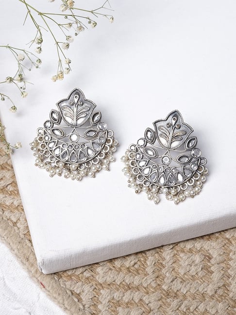 SILVER STONE TEAR DROP EARRINGS — MARTINE ALI