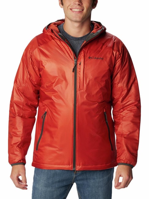Columbia Red Regular Fit Hooded Jacket
