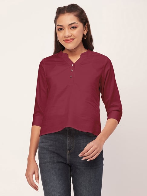 Moomaya Maroon Regular Fit Top-picture-20