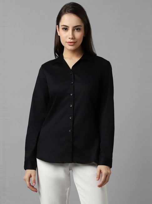 Allen Solly Black Cotton Formal Shirt-picture-42
