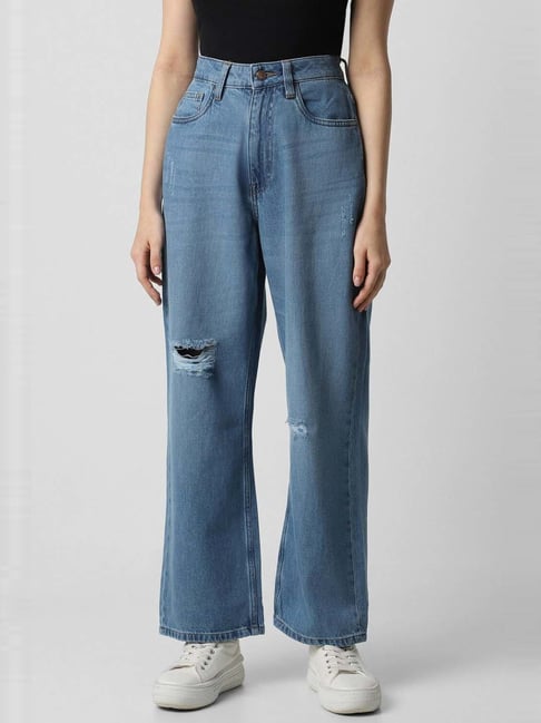 Van Heusen Blue Mid Rise Flared Jeans-picture-16