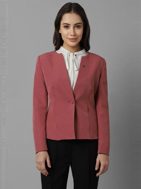 Allen Solly Maroon Regular Fit Blazer