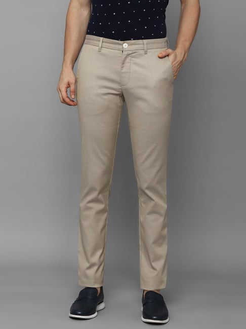 Buy Louis Philippe Sport Beige Slim Fit Trousers for Mens Online