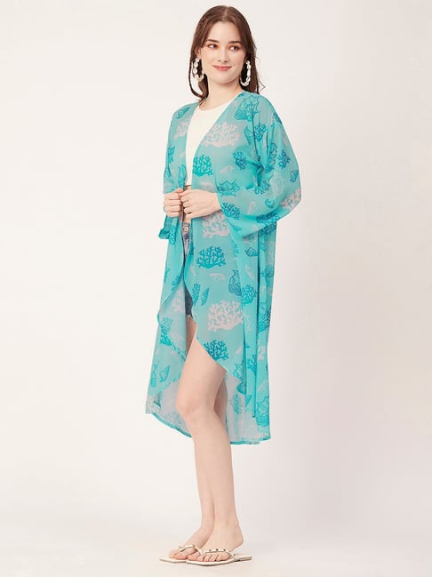 Moomaya Teal Printed Cover Up