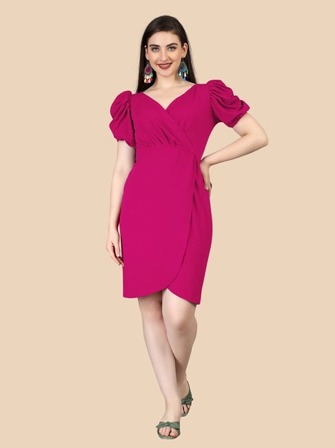 APNISHA Pink Wrap Dress