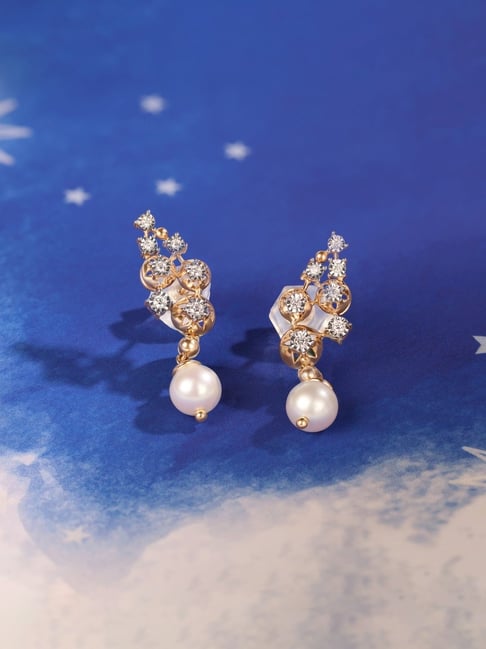 Brown Stones American Diamond Earring - Tanishq American Diamond – Niscka