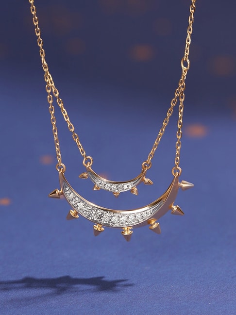 Glimmerst Crescent Moon Necklace, 18K Gold Plated India | Ubuy