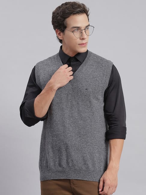 Monte Carlo Dark Grey Regular Fit Sweater