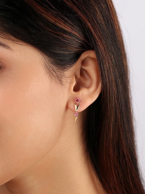 Mia by Tanishq 14k (585) Rose Gold, Diamond and Diamond Drop Earrings for  Women : Amazon.in: Fashion
