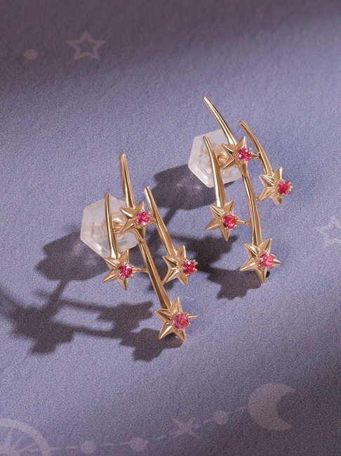 Alluring Floral Diamond and Rose Gold Stud Earrings