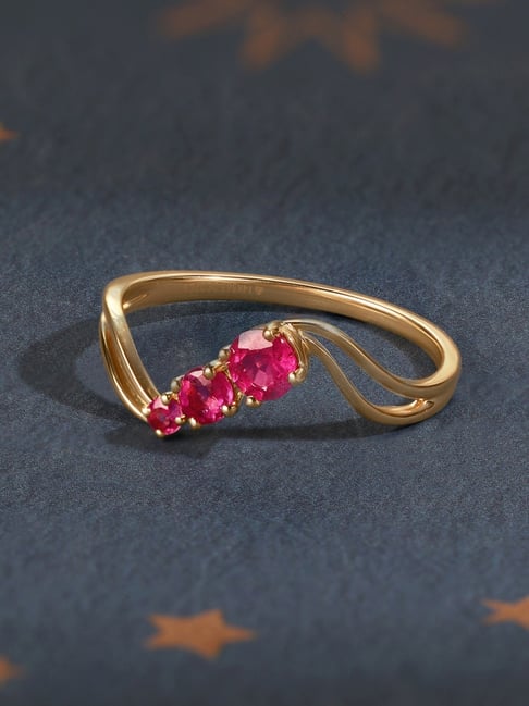 Exotic 18 Karat Gold And Diamond And Ruby Statement Ring