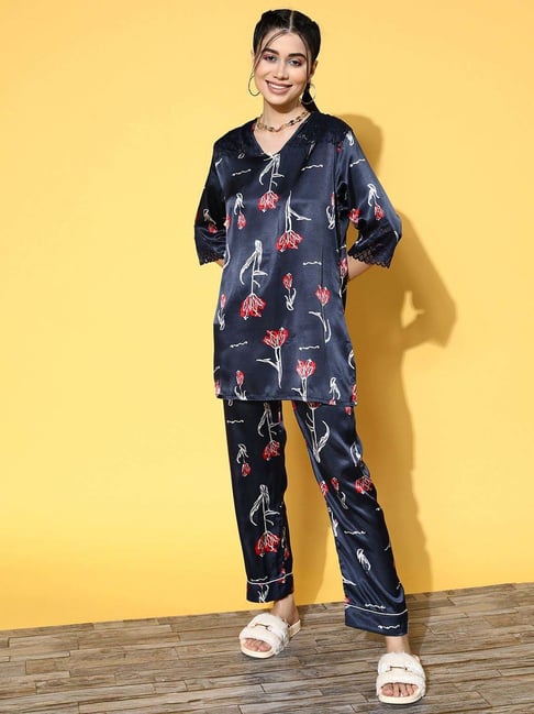 Navy pyjamas discount