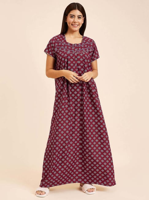 Buy Cotton Nighty Night Gown for Women with Printed Design, Stylish &  Comfortable