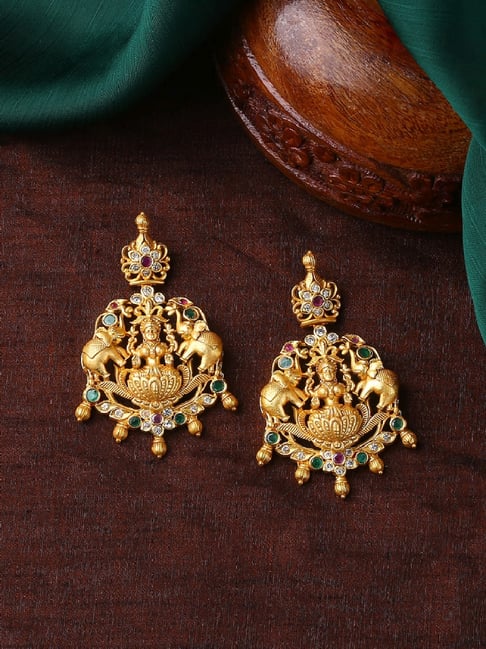 Lakshmi devi earrings with pearls | Earrings, Jewels, Pearls