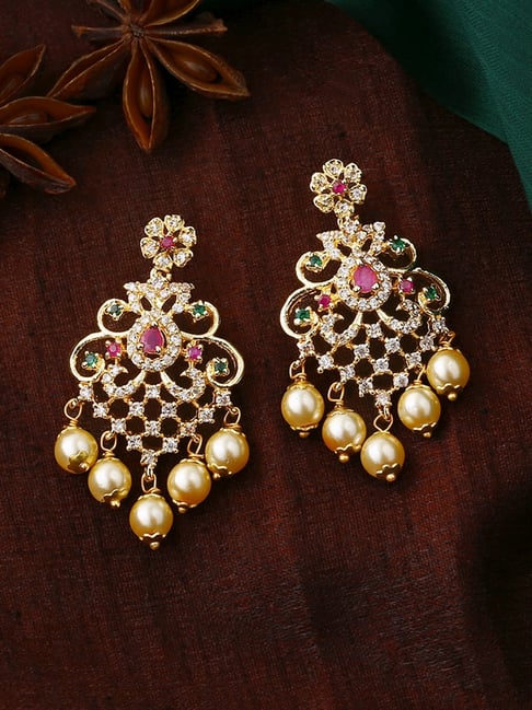 Stunning CZ Floral Chandbali Earrings – Deara Fashion Accessories