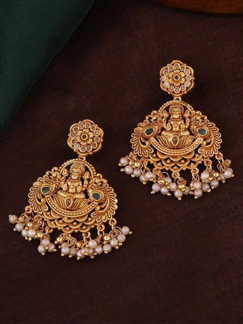 Buy Gold Plated Small Size Lakshmi Devi coin Plain Ear Studs Buy Online