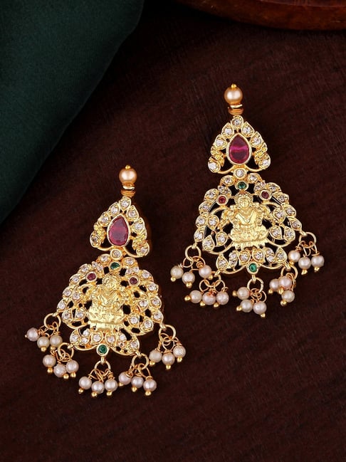 RUBY & PEARL KUNDAN LOOK REAL KEMPU STONE EARRINGS – Sanvi Jewels