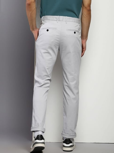 Buy Tommy Hilfiger Grey Cotton Slim Fit Chinos for Mens Online
