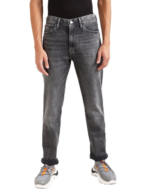 Buy Tommy Hilfiger Grey Cotton Slim Straight Jeans for Mens Online