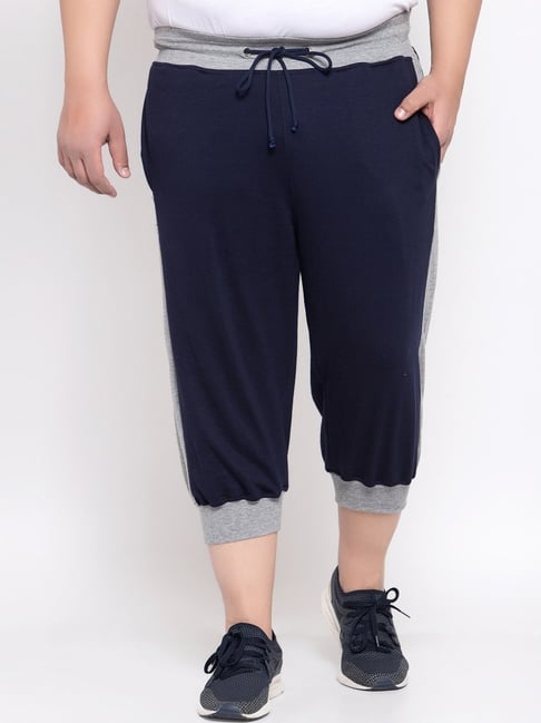 Melon by PlusS Oxford Blue Cotton Regular Fit Striped Plus Size Three-Fourths-picture-38