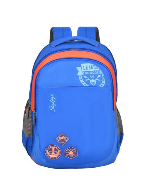 Buy Skybags Giggle 03 Blue Orange Solid Backpack 30 Ltrs