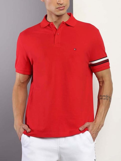 All red tommy clearance hilfiger shirt