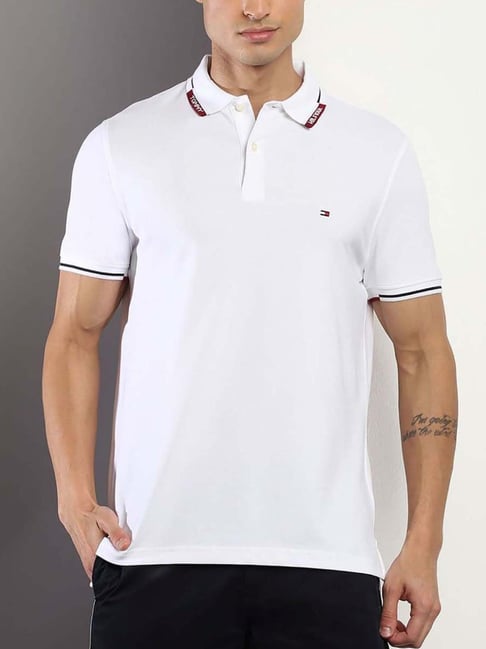 Tommy hilfiger best sale white polo shirt