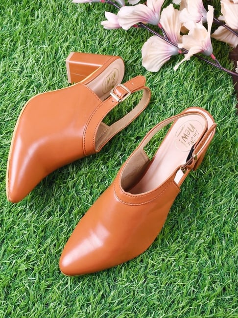 The White Pole Women's Brown Back Strap Sandals