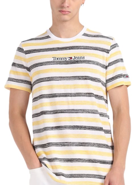 Tommy hilfiger yellow store striped shirt