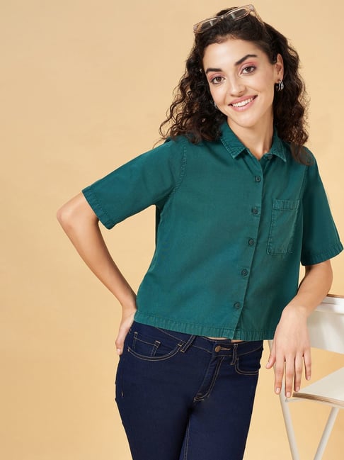 YU by Pantaloons Green Cotton Shirt-picture-13