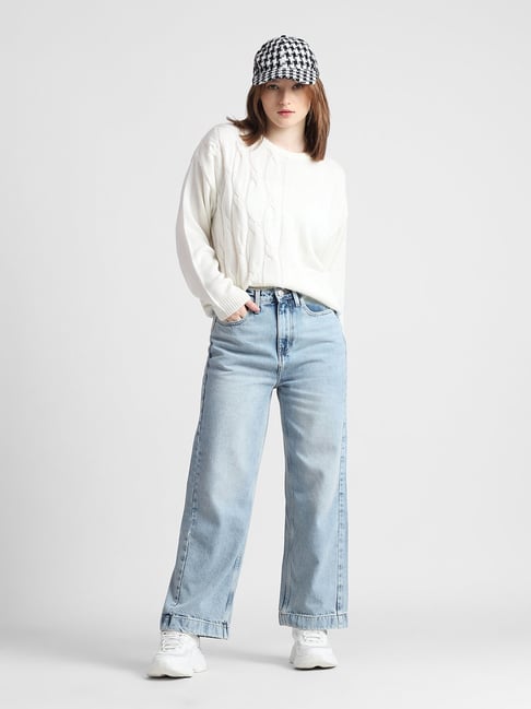 Buy online Women's Tie & Dye Wide Leg Jeans from Jeans & jeggings for Women  by Showoff for ₹1310 at 60% off | 2024 Limeroad.com