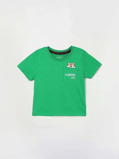 Buy Juniors by Lifestyle Kids Green Cotton Printed T-Shirt for