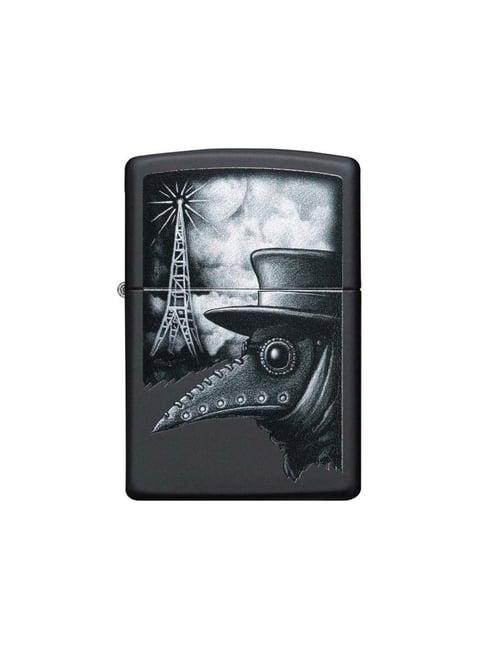 Zippo Black Brass Plague Of Disinformation Windproof Pocket Lighter