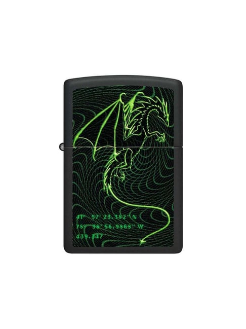 Zippo Black Brass Cyberpunk Dragon Design Windproof Pocket Lighter